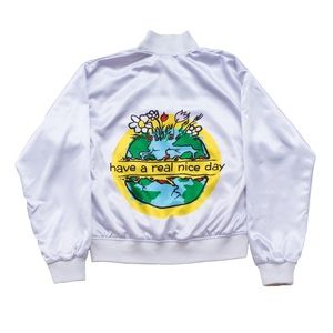 NWOT Teenage Satin Bomber Jacket